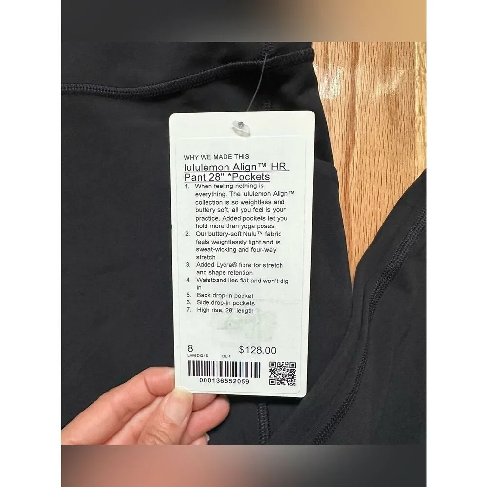 NWT 8 28” Align Side Pockets Lululemon Align High-Rise Pant 25
